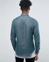Thumbnail for your product : Pull&Bear Oxford Shirt In Green In Regular Fit