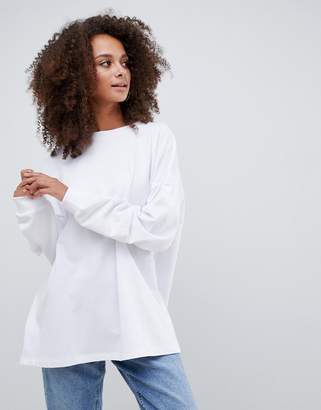 ASOS DESIGN oversized slouchy lightweight sweatshirt in white