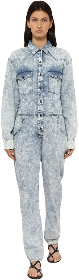 Womens Clothing Jumpsuits and rompers Playsuits Isabel Marant Kailatd Cotton & Linen Playsuit in Blue 