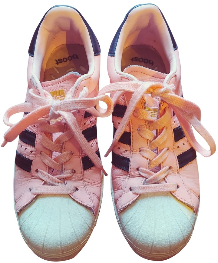 adidas pink leather trainers