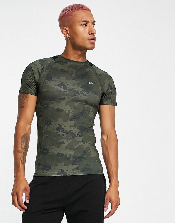 4505 muscle fit training t-shirt with camo print - ShopStyle