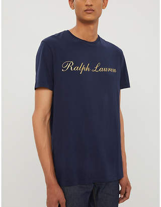 Ralph Lauren Purple Label Rubberised-logo cotton-jersey T-shirt
