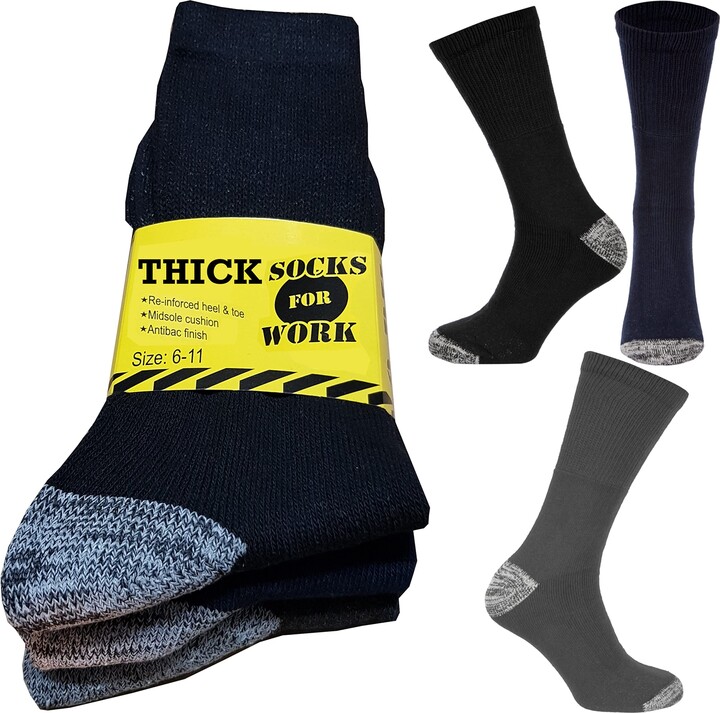 Kensington® Men’s Work Socks Cotton Multipack Size 611 Thick Boot Sock
