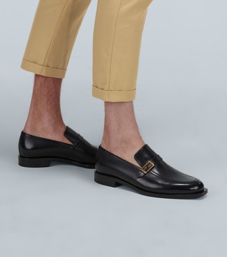 Fendi Leather loafers with logo