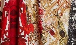 Camilla Rose Print Tie Front Silk Midi Dress
