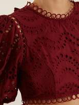 Thumbnail for your product : Zimmermann Jaya Wave Cotton Top - Womens - Burgundy