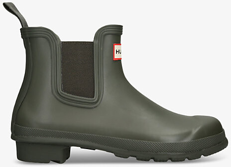 Hunter Womens Dark Green Original Logo-Print Rubber Chelsea Ankle Boots Eur 41 / 8 Uk Women