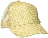 Thumbnail for your product : Rampage Women's Patterned Straw Baseball Cap with Mesh Back
