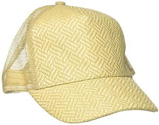 Rampage Women's Patterned Straw Baseball Cap with Mesh Back