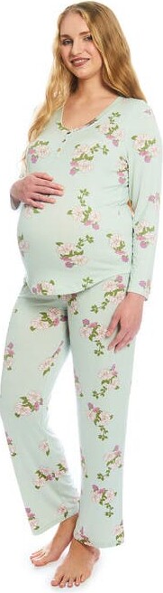 Everly Grey Laina During & After 2-Piece Maternity/Nursing Sleep Set