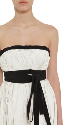 Brock Collection Asymmetric Strapless Poplin Dress