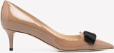 Thumbnail for your product : Jimmy Choo Ari 50 Pumps in Patent Leather with Bow