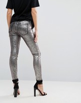 Thumbnail for your product : Replay Metallic Super Skinny High Rise Jeans