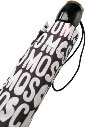 Moschino Logo-Print Leopard-Print Umbrella