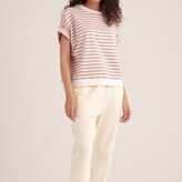 Thumbnail for your product : Paisie Striped Short Sleeve Sweatshirt In Light Pink & White