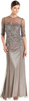 Thumbnail for your product : Adrianna Papell Dress, Elbow-Sleeve Sequined Beaded Gown