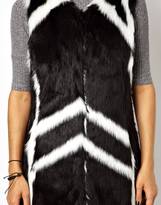 Thumbnail for your product : ASOS Mono Faux Fur Gilet With PU Trim