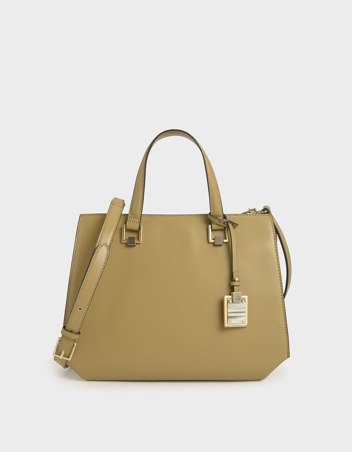 charles and keith structured tote bag