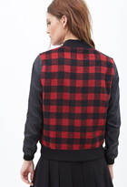 Thumbnail for your product : Forever 21 Faux Leather Plaid Jacket