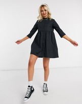Thumbnail for your product : JDY ulle 3/4 sleeve skater shirt dress in black