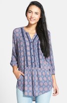 Thumbnail for your product : Chloe K Print Ladder Stitch Tunic (Juniors)