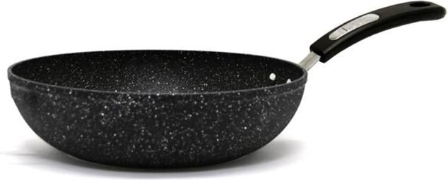 VINIUSIKI Starfrit The Rock 11'' (28cm) Non-Stick Stir Fry Pan - Durable Forged Aluminum - Oven Safe - PFOA Free - Easy to Clean - Black