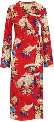 boohoo Floral Print Wrap Kimono