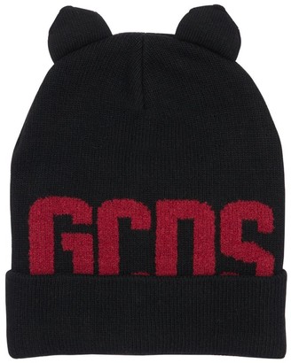 GCDS Teddy Logo Wool Blend Hat
