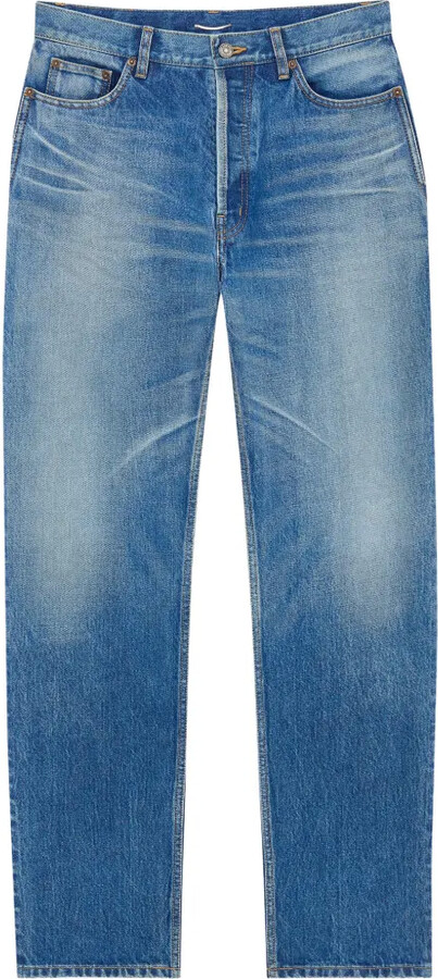 Saint Laurent Buttoned Cotton Jeans