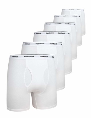Comfneat Men's 5-Pack Big & Tall 3XL-7XL Boxer Briefs Cotton Spandex Underwear with Fly 