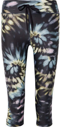 The Upside Power Cropped Tie-dyed Stretch Leggings - Navy