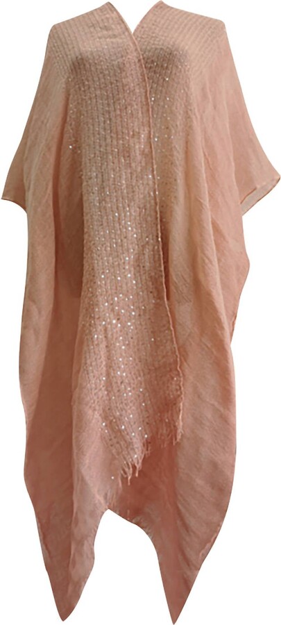 Kensie Women's Plus Size Cover Up Kimono In Coral
