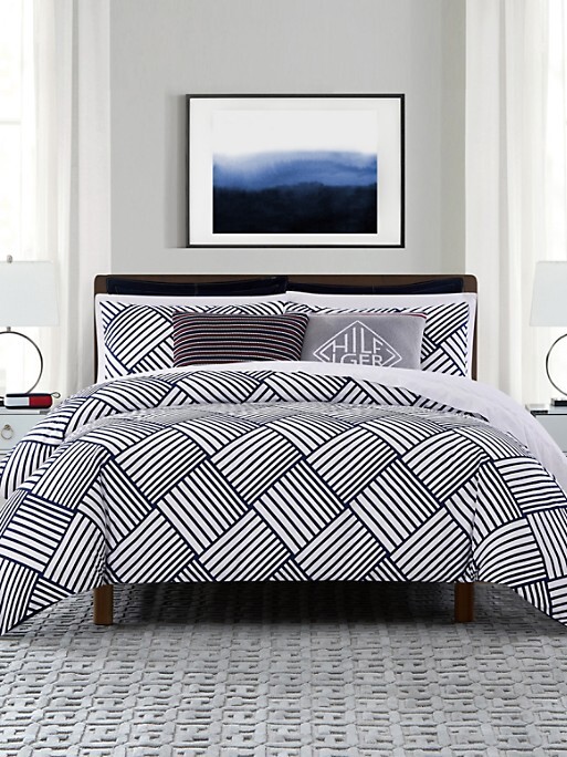 Tommy Hilfiger Navy Basketweave Duvet Set - ShopStyle Comforters