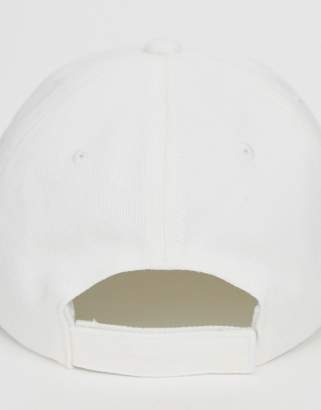 Emporio Armani canvas logo baseball cap in white