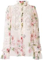 Dolce & Gabbana chemise transparente à fleurs