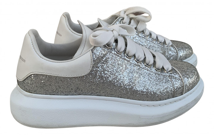 alexander mcqueen silver glitter