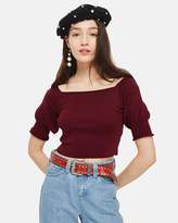 Thumbnail for your product : Topshop Puff Sleeve Bardot Top