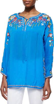 Johnny Was Vanessa Georgette Embroidered Tunic, Plus Size