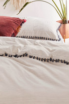 Thumbnail for your product : Urban Outfitters Washed Cotton Striped Tassel Duvet Cover
