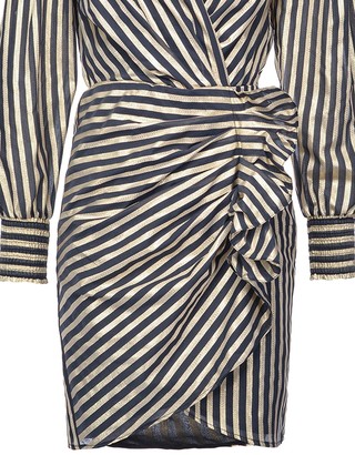 Pinko Ruffle-Detail Striped Dress