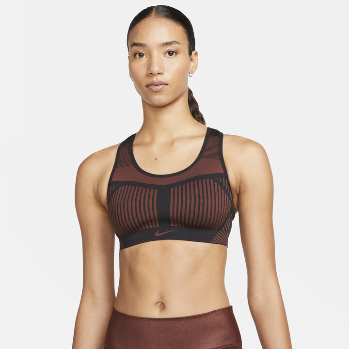 Nike Women's FE/NOM Flyknit High-Support Non-Padded Sports Bra in Brown -  ShopStyle