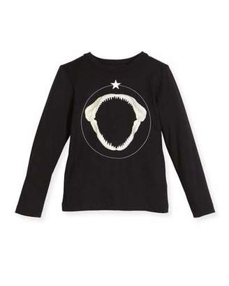 Givenchy Long-Sleeve Shark Graphic T-Shirt, Size 4-5