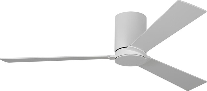 52" Rozzen Matte White Ceiling Fan with White Blades