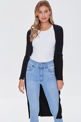 Forever 21 Ribbed Longline Cardigan Sweater