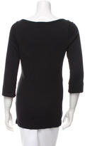 Thumbnail for your product : Burberry Three-Quarter Sleeve Scoop Neck Top