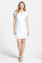 Thumbnail for your product : Laundry by Shelli Segal Lace Trim Linen Tunic Dress