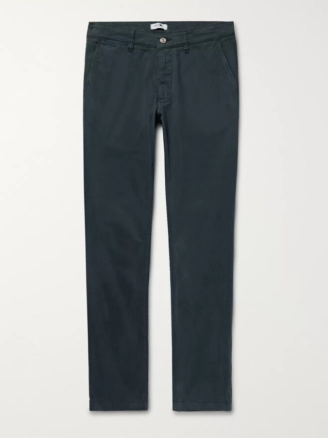 slim garment dyed stretch chino