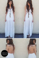 Thumbnail for your product : Olivaceous Snowy Meadow Crocheted Ivory Maxi Dress
