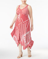 Thumbnail for your product : INC International Concepts Plus Size Printed Handkerchief-Hem Dress, Created for Macy's