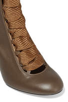 Thumbnail for your product : Chloé Harper Textured-leather Ankle Boots - Brown